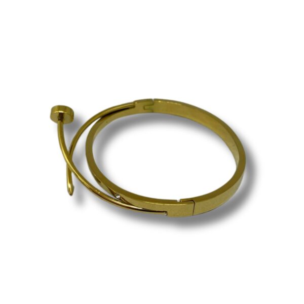 Pulseira Estilo Industrial Dourada Aço Inoxidável com Fecho - Imagem 3