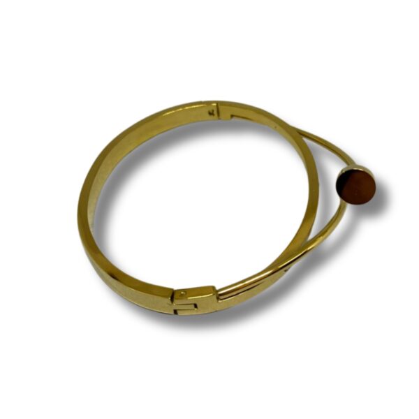 Pulseira Estilo Industrial Dourada Aço Inoxidável com Fecho - Imagem 4