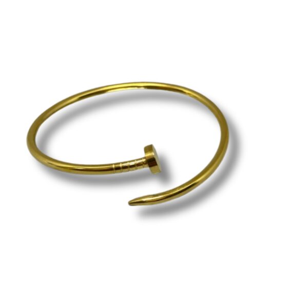 Pulseira Estilo Industrial Dourada Aço Inoxidável