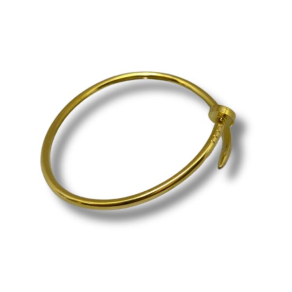 Pulseira Estilo Industrial Dourada Aço Inoxidável - Imagem 4