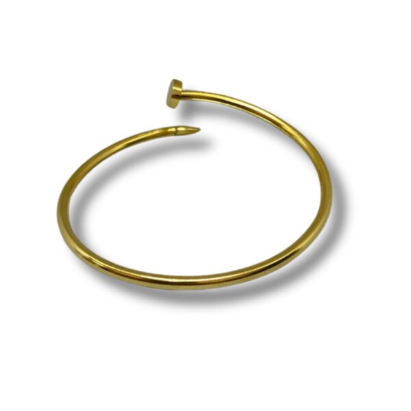 Pulseira Estilo Industrial Dourada Aço Inoxidável - Imagem 2