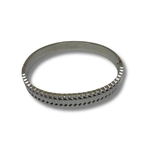 Pulseira Oval Pratiada Aço Inoxidável